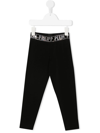 Philipp Plein Junior Leggings With Rhinestones In Nero