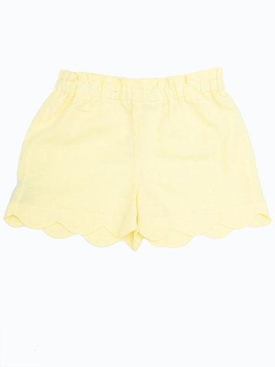 Siola Kids' Solid Color Shorts In Giallo