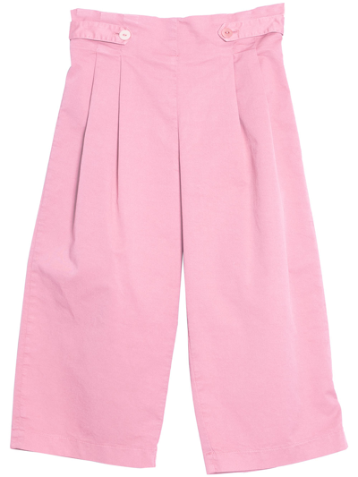 Siola Kids' Solid Color Trousers In Rosa