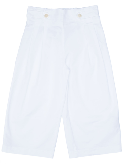 Siola Kids' Solid Color Trousers In Bianco