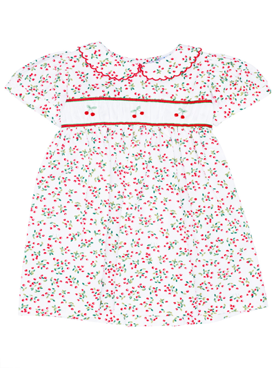 Siola Babies' Dress With Cherry Print In Bianco