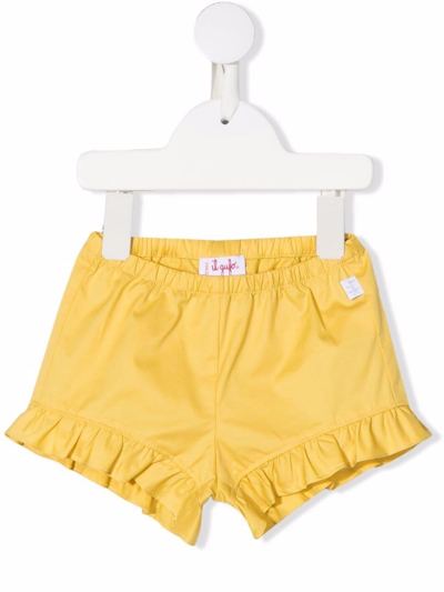 Il Gufo Kids' Shorts With Ruffles In Giallo