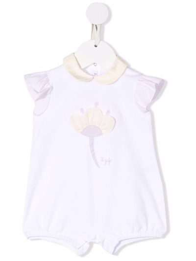 Il Gufo Babies' Romper With Embroidery In Bianco