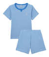 Petit Bateau Striped Pajamas In Blu