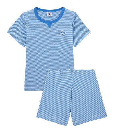 Petit Bateau Kids' Striped Pajamas In Blu