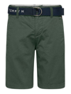 TOMMY HILFIGER JUNIOR GREEN BERMUDA WITH LOGOED BELT