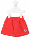 Paul Smith Junior Solid Color Bermuda In Rosso