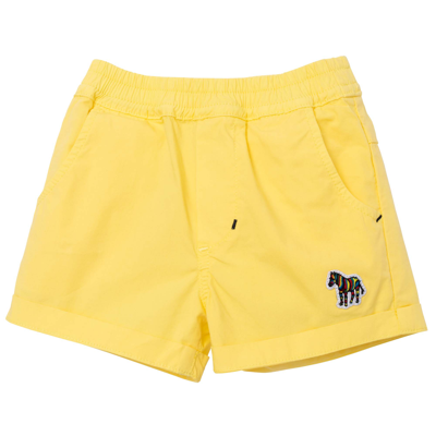 Paul Smith Junior Kids' Solid Color Bermuda In Giallo