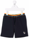 Paul Smith Junior Teen Zebra-patch Drawstring Shorts In Blu
