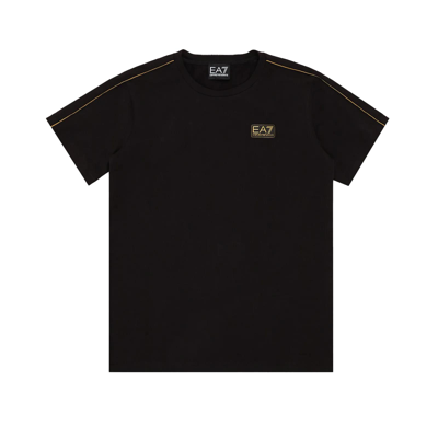 Ea7 Kids' Stretch T-shirt In Nero