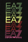Ea7 T-shirt With Multicolor Print In Nero