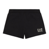 Ea7 Shorts With Silver Logo In Nero
