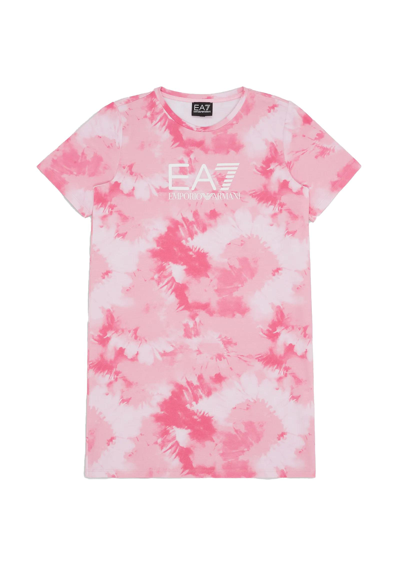 Ea7 Kids' Tie Dye Dress In Rosa