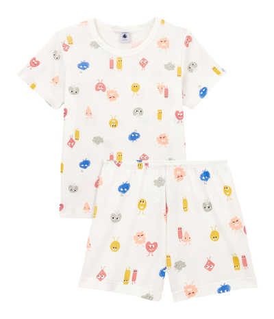 Petit Bateau Kids' Pajamas With Smiley Faces In Multicolor