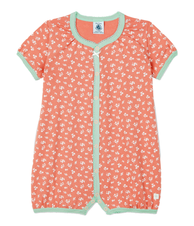 Petit Bateau Babies' Little Flowers Romper In Rosa