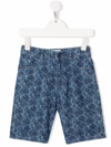 Kenzo Teen Animal-print Denim Shorts In Jeans