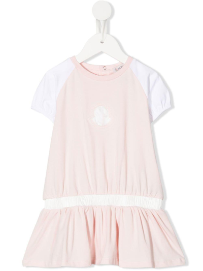 Moncler Baby Girls Pink Cotton Dress In Rosa