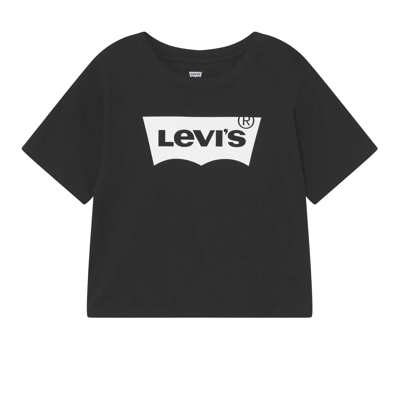 Levi&#039;s Kids' Cropped T-shirt With Logo In Nero