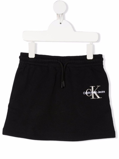 Calvin Klein Junior Skirt With Embroidery In Nero