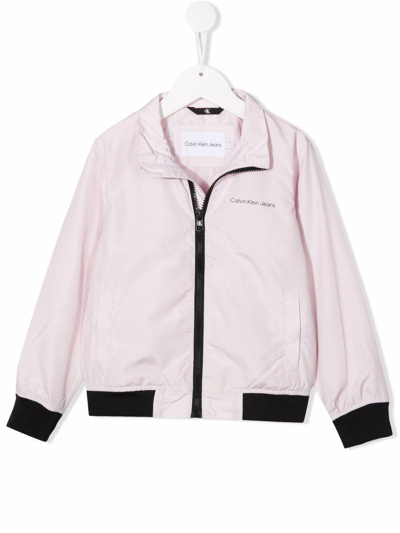 Calvin Klein Junior Windproof Jacket In Rosa