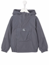 Calvin Klein Junior Jacket With Hood In Grigio