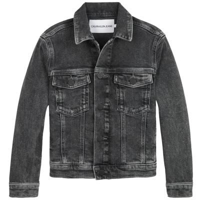 Calvin Klein Junior Kids' Black Denim Jacket In Nero