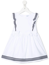 Siola Stripe-print Trim Dress In Bianco