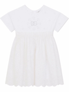 Dolce & Gabbana Dress With Embroidery In Bianco