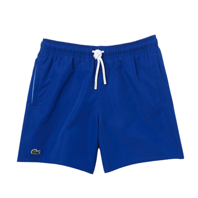 Lacoste Kids' Boxer Swimsuit With Logo In Blu