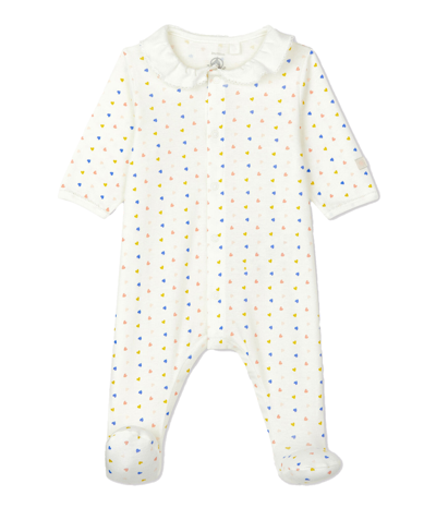 Petit Bateau Babies' Onesie With Hearts Print In Panna