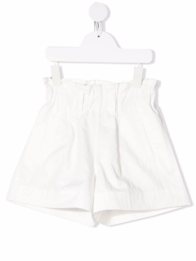 Brunello Cucinelli Kids' Flared Elasticated Shorts In Bianco
