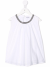 Brunello Cucinelli Round Neck Tunic Top In Bianco