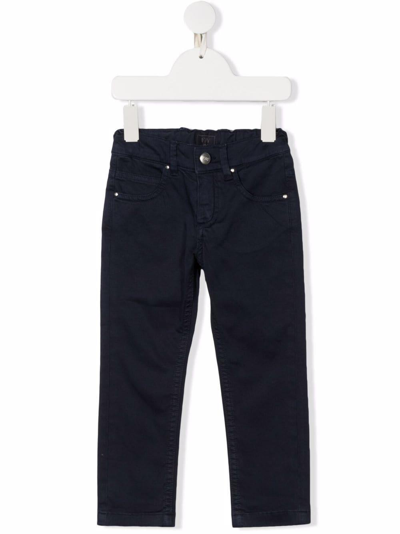 Fay Junior Kids' Solid Color Trousers In Blu