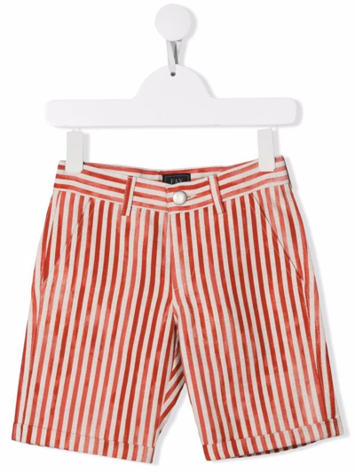 Fay Junior Striped Bermuda In Rosso