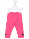Chiara Ferragni Pink Cotton Stretch Blend Leggings In Fucsia