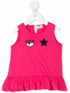 Chiara Ferragni Tank Top In Eyestar Cotton In Fucsia