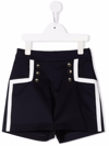 Elie Saab Cotton Gabardine Stretch Shorts In Blu