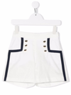Elie Saab Kids' Cotton Gabardine Stretch Shorts In Bianco