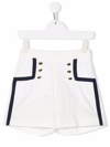 Elie Saab Kids' Cotton Gabardine Stretch Shorts In White