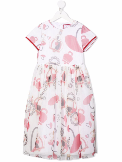 Simonetta Kids' Chantecler Dress In Bianco