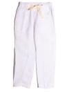 Siola White Linen Trousers In Bianco