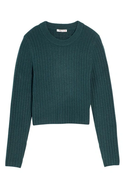 Madewell Readfield Rib Slim Fit Pullover Sweater In Shaded Evergreen