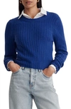 Madewell Readfield Rib Slim Fit Pullover Sweater In Voyage Blue