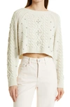 Ba&sh Otello Wool Embellished Cropped Sweater In Off White