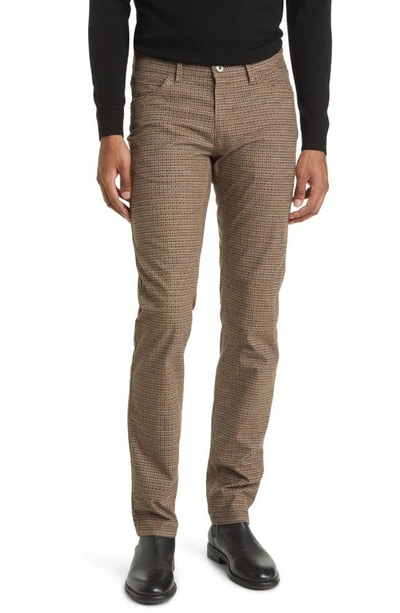 Brax Chuck Gingham Five-pocket Slim Fit Pants In Beige