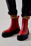 Jeffrey Campbell Pisces Rain Boots In Red Black