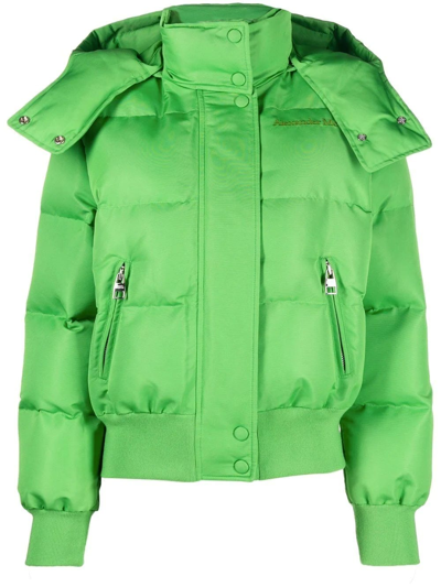 Alexander Mcqueen Hooded Puffer Jacket In Green