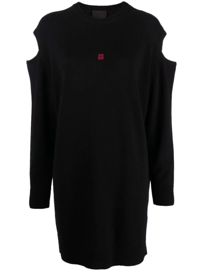Givenchy Knit Logo Dress In Nero