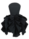 MARIA LUCIA HOHAN BLACK ZELFIA SHORT DRESS WITH STRAPLESS RUFFLES