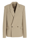 Wardrobe.nyc Wool Double-breasted Blazer In Beige
